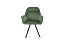 Diana sedia in tessuto effetto velluto verde