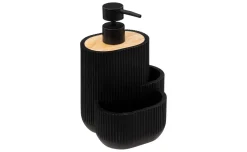 Dispenser cucina nero con spugna e spazzola