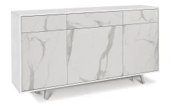 Divina madia 3 ante+3 cassetti ossido bianco/marmo calacatta