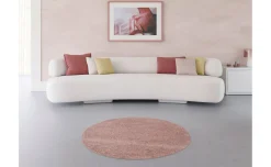 Dolce tappeto rosa tinta unita Ø120 cm