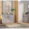 Dora comodino 2 cassetti rovere artisan e beton