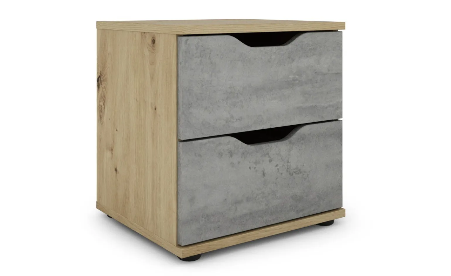 Dora comodino 2 cassetti rovere artisan e beton