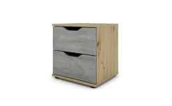 Dora comodino 2 cassetti rovere artisan e beton