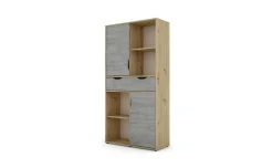 Dora mobile multiuso 2 ante, 1 cassetto rovere artisan e beton
