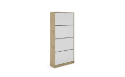 Double scarpiera 4 ribalte rovere artisan/bianca