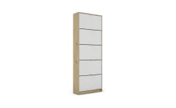 Double scarpiera 5 ribalte rovere artisan/bianca