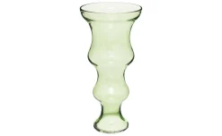 Double vaso in vetro verde e trasparente h36 cm