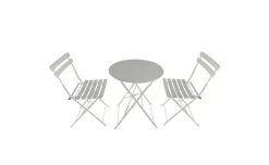 Dover set 2 sedie, 1 tavolo bistrot in metallo bianco