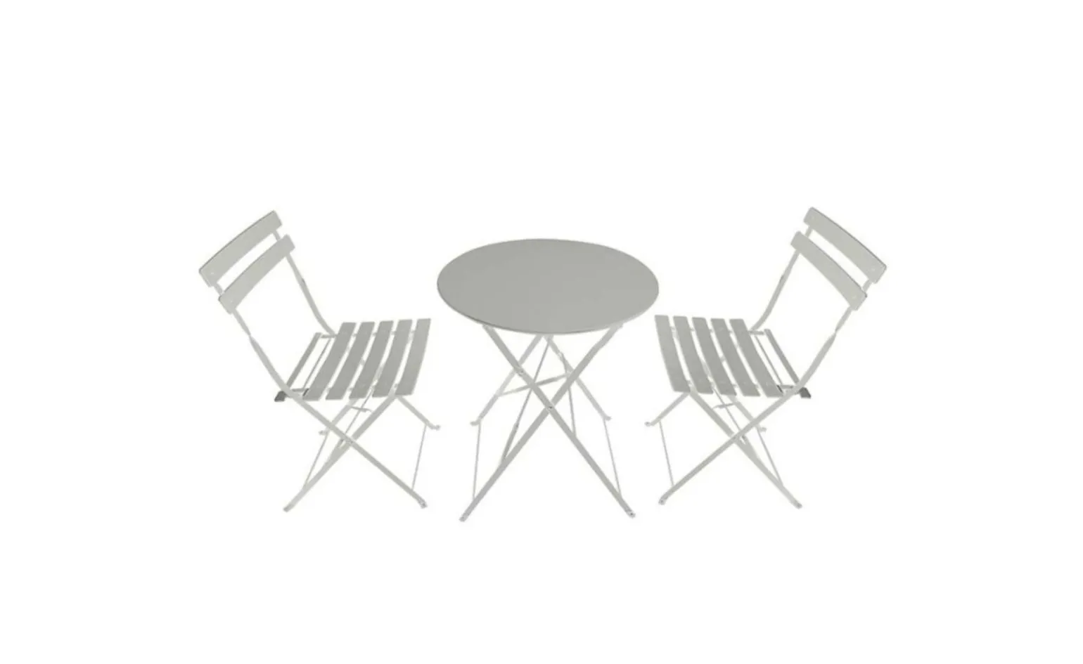 Dover set 2 sedie, 1 tavolo bistrot in metallo bianco