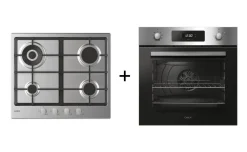 Duetto 60cm Gas Ghisa + Forno Inox Candy