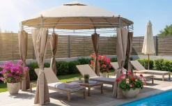 Duna gazebo tortora con teli laterali Ø300 cm