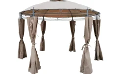 Duna gazebo tortora con teli laterali Ø300 cm
