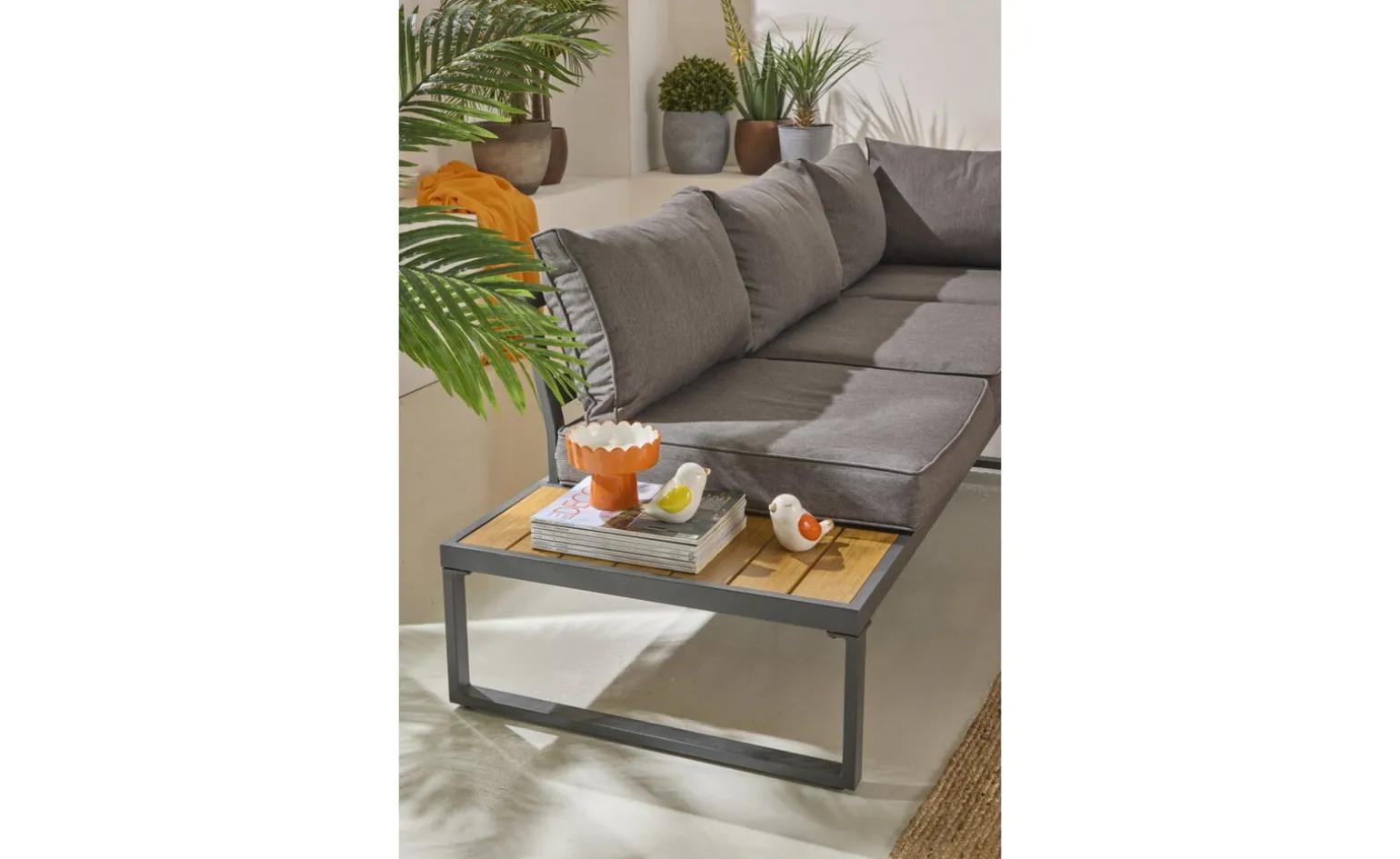 Eden set angolare in alluminio verniciato antracite