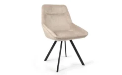 Emily sedia in tessuto effetto velluto beige