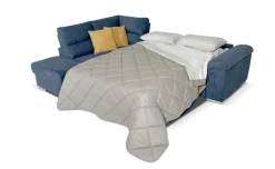 Faenza divano letto angolare in tessuto blu