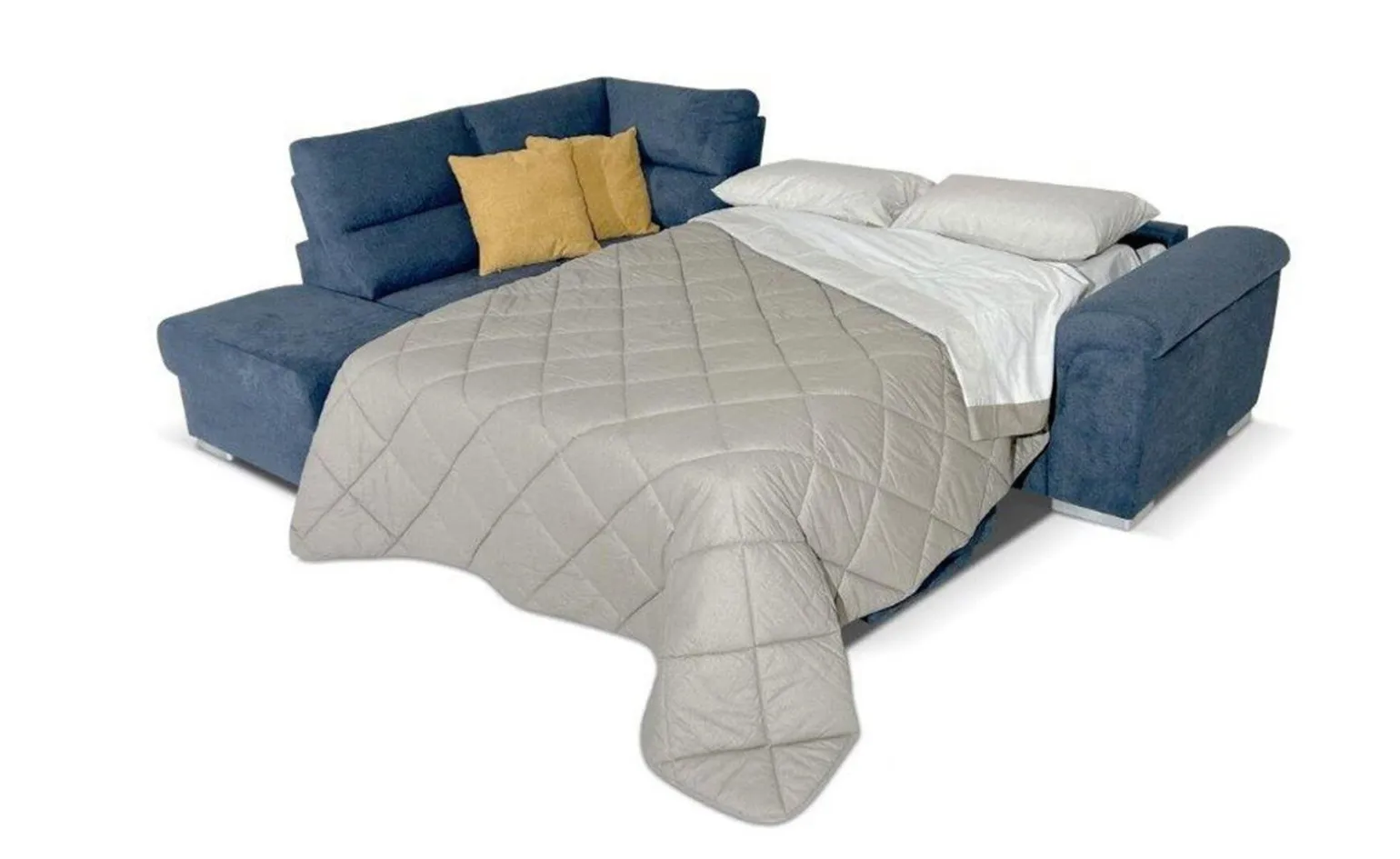 Faenza divano letto angolare in tessuto blu