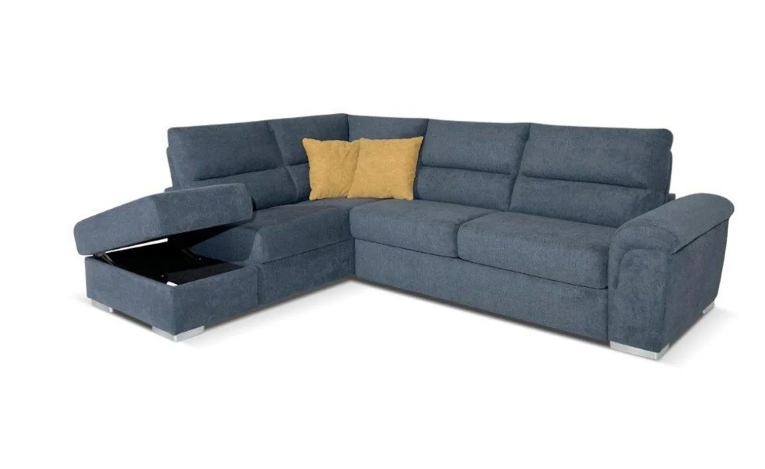 Faenza divano letto angolare in tessuto blu