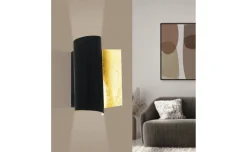 Falicetto applique da parete metallo nero e oro