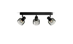 Faretto sleet 3 luci nero in metallo lunghezza 45 centimetri