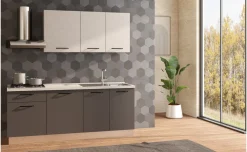Fast Cucina completa L210 cm con piano cottura a gas, disponibile in vari colori