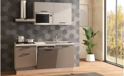 Fast Cucina completa L180 cm con piano cottura a gas, lavastoviglie e microonde, disponibile in vari colori