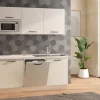 Fast Cucina completa L240 cm con piano cottura a gas, lavastoviglie e microonde, disponibile in vari colori