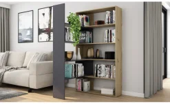 Flexi libreria rovere artisan e grafite