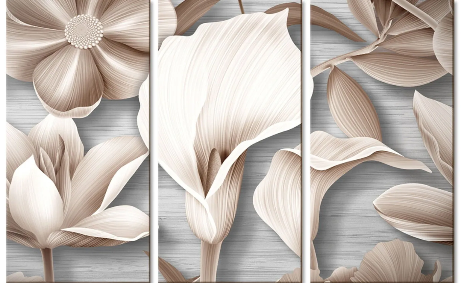 Flower canvas 3 tele floreale 180x122 cm