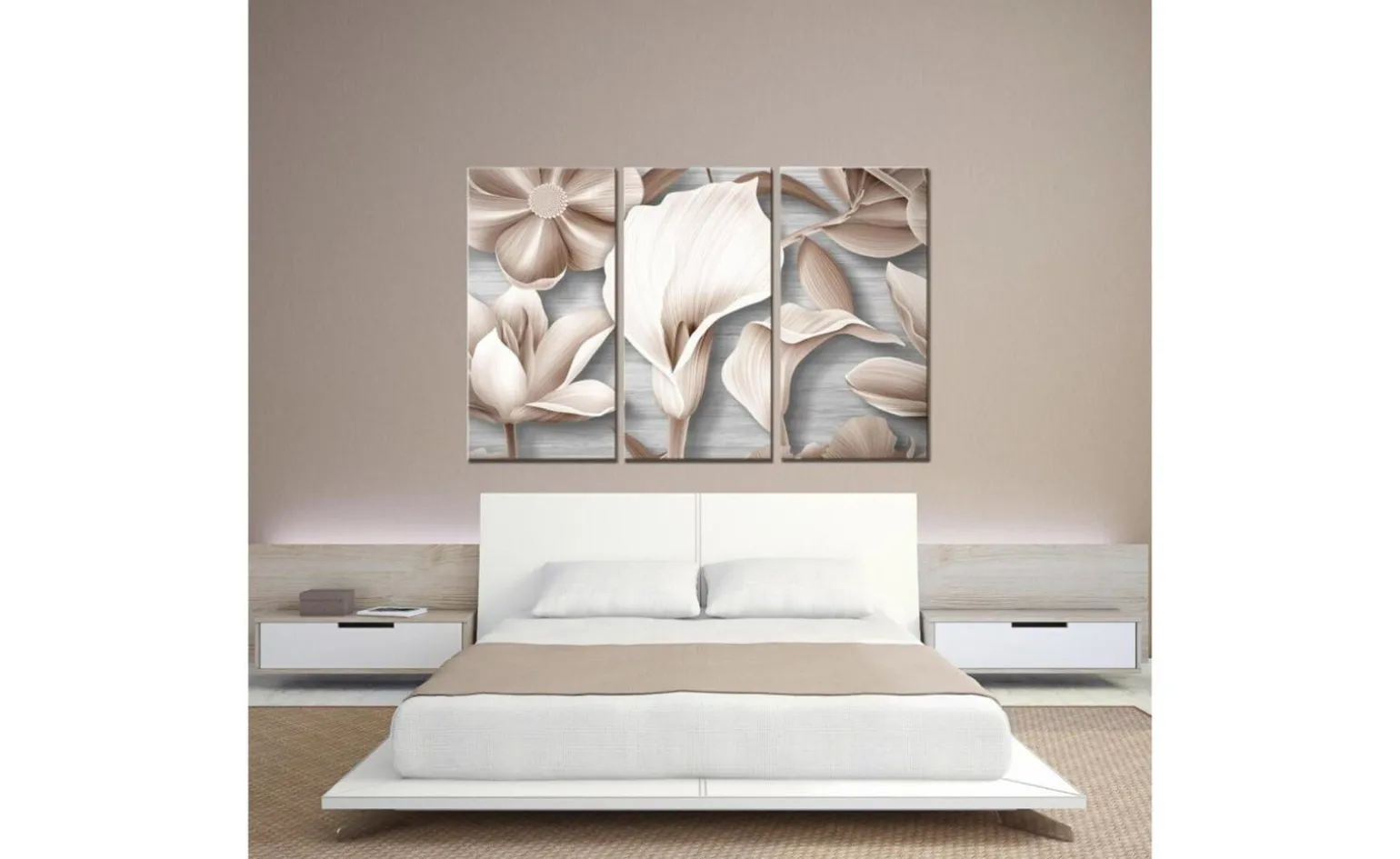 Flower canvas 3 tele floreale 180x122 cm