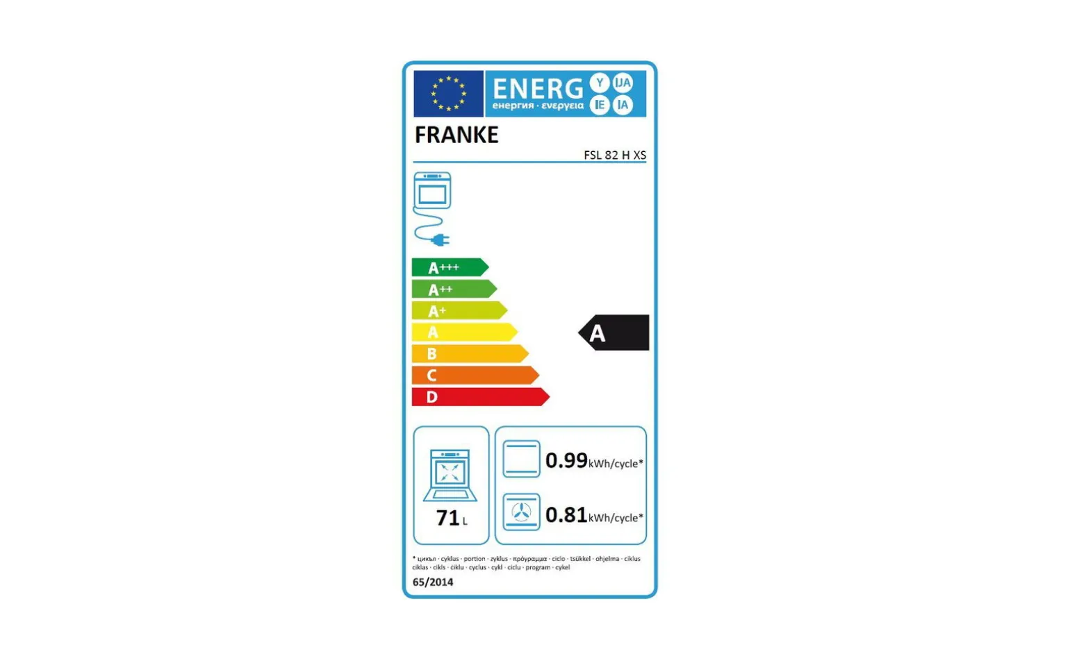 Franke Forno elettrico multifunzione FSL 82 H XS