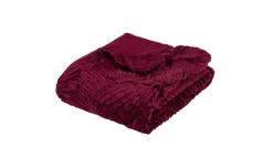 Fur plaid bordeaux 160x120 cm