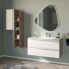Gaia mobile bagno 100 cm con lavabo, libreria, pensile e specchiera LED