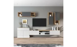 Garda parete soggiorno L290 rovere wotan/bianco laccato/antracite
