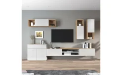 Garda parete soggiorno L290 rovere wotan/bianco laccato