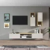 Garda parete soggiorno 2 pensili vetro rovere chopin/cachemire L210 cm