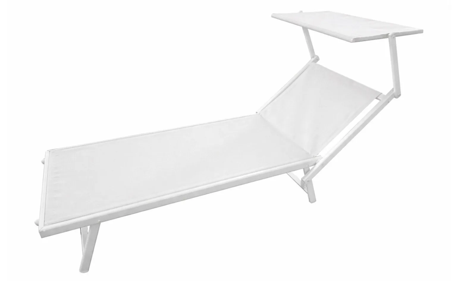 Gardenia lettino con parasole mare bianco 189x61x36 cm