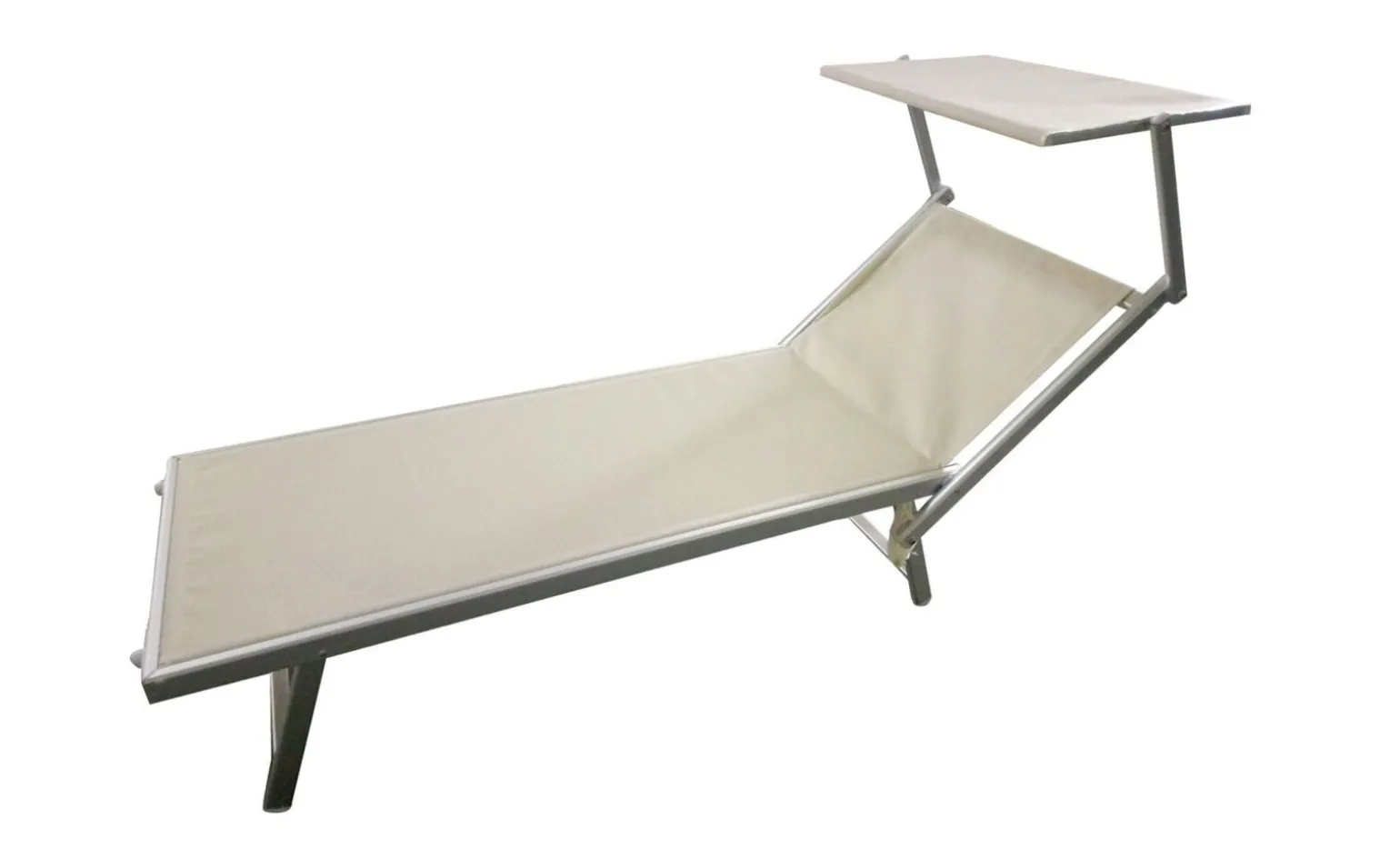 Gardenia lettino mare con parasole grigio 189x61x36 cm