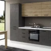 Gilda cucina 270 cm colore cemento scuro e rovere cadiz