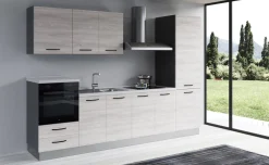 Gilda 2.0 cucina 300 cm colore frassino ghiaccio