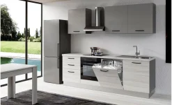 Gilda 2.0 cucina 300 cm colore frassino ghiaccio e light grey