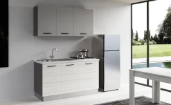 Gilda cucina 150 cm colore frassino ghiaccio e light grey