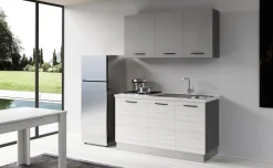Gilda cucina 150 cm colore frassino ghiaccio e light grey