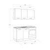 Gilda cucina 150 cm colore frassino ghiaccio e light grey