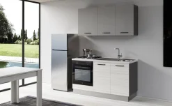 Gilda cucina 150 cm colore frassino ghiaccio e light grey