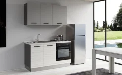 Gilda cucina 150 cm colore frassino ghiaccio e light grey