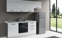 Gilda cucina 240 cm colore frassino ghiaccio