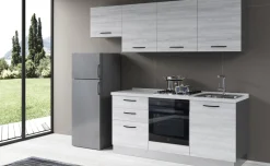 Gilda cucina 240 cm colore frassino ghiaccio