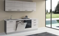 Gilda cucina 240 cm colore frassino ghiaccio