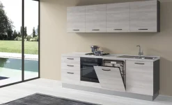 Gilda cucina 240 cm colore frassino ghiaccio