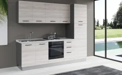 Gilda cucina 255 cm colore frassino ghiaccio